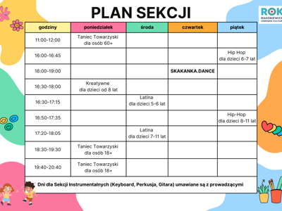 tygodniowy plan zajęć