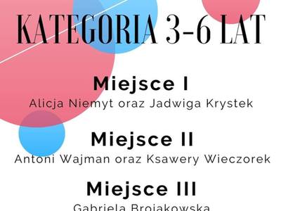 Plakat przedstawia laureatów kategorii 3-6 lat