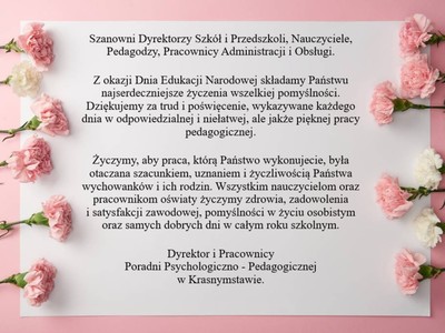 Życzenia z okazji dnia edukacji narodowej 2022