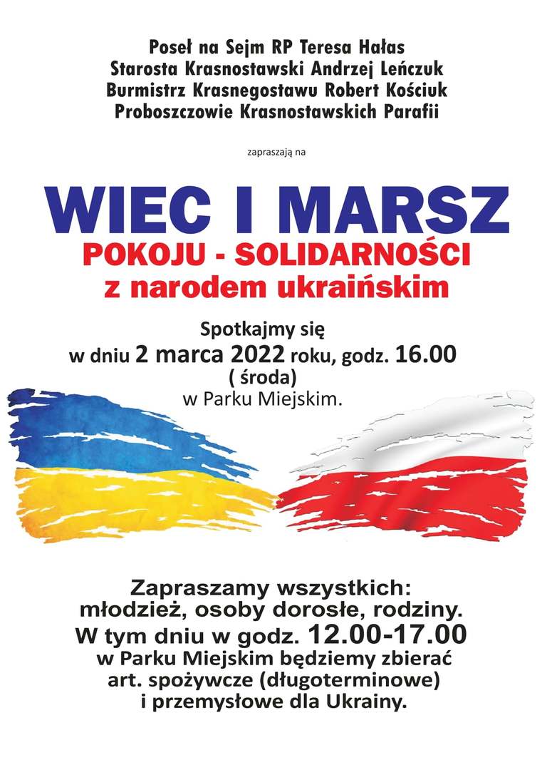 Marsz solidarności z Ukrainą