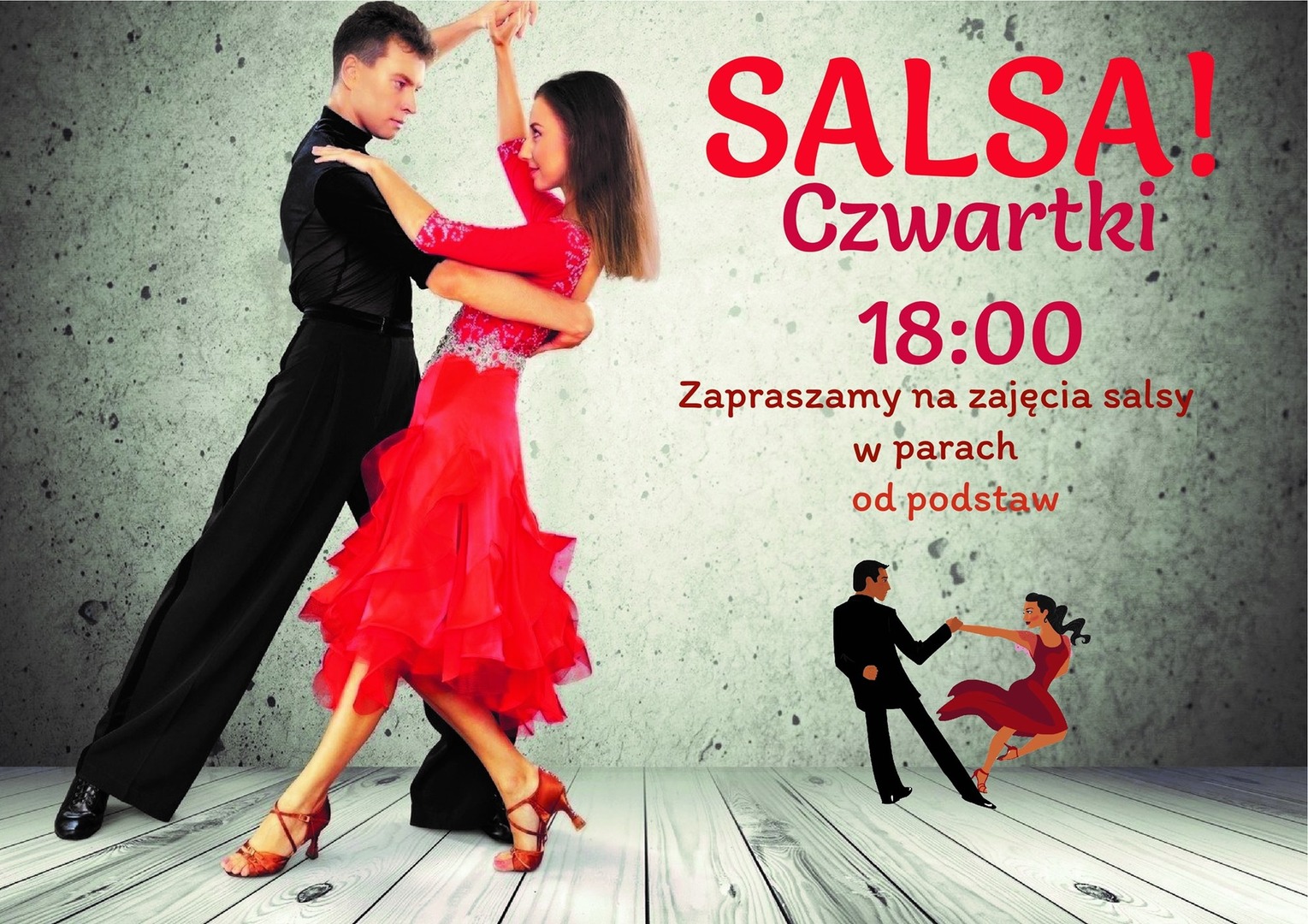 Plakat salsa w parach.