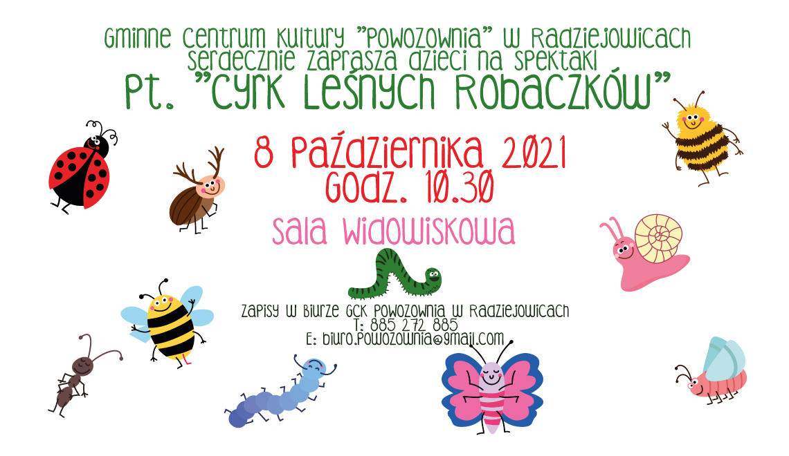 Plakat informacyjny o przedstawieniu dla dzieci 