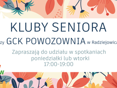 Plakat informujący o spotkaniach klubu seniora