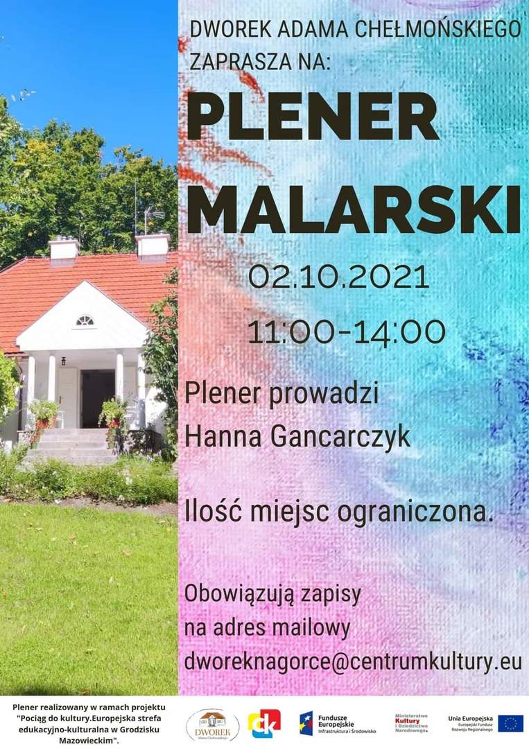 Plakat informujący o plenerze malarskim