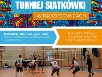 II WOŚPowy Turniej Siatkówki, Organizatorzy: Gmina Radziejowice, Sztab WOŚP #6217 Radziejowice, Gminne Centrum Kultury Powozownia, Szkoła Podstawowa im. Kornela Makuszyńskiego w Korytowie A, SPONSORZY: cmpl, ekonip logistics, DMP Serwis, Bank Spółdzielczy we Mszczonowie, MaXX 10group, PARTENRZY: Bakoma, Bottari