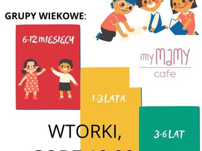 Plakat z grafiką dzieci. Smyko multisensoryka dla dzieci z grup wiekowych: 6-12 miesięcy, 1-3 lata, 3-6 lat. Wtorki godzina 10.00. Zajęcia płatne 30zł za  1 godzinę z opiekunem. 
