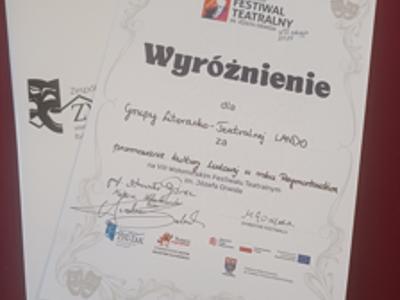 VIII Powiatowy Konkurs Teatralny w Wołominie - Grupa Teatralna Lando 