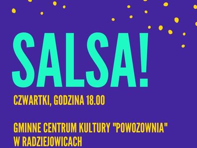 Plakat z napisem salsa