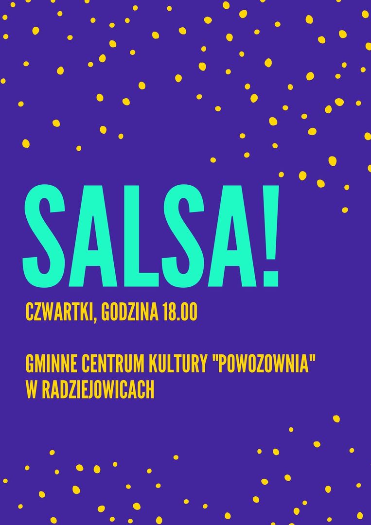 Plakat z napisem salsa