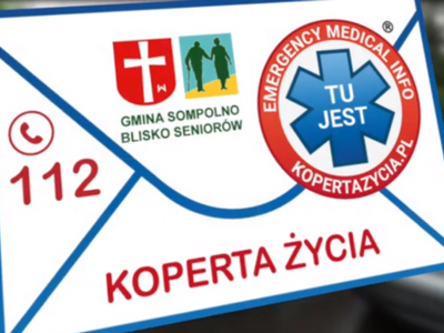 Na zdjęciu kadr z filmu promującego Kopertę Życia w Gminie Sompolno