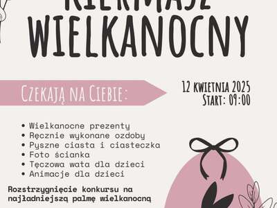 Plakat informujący o kiermaszu wielkanocnym w Sompolnie.