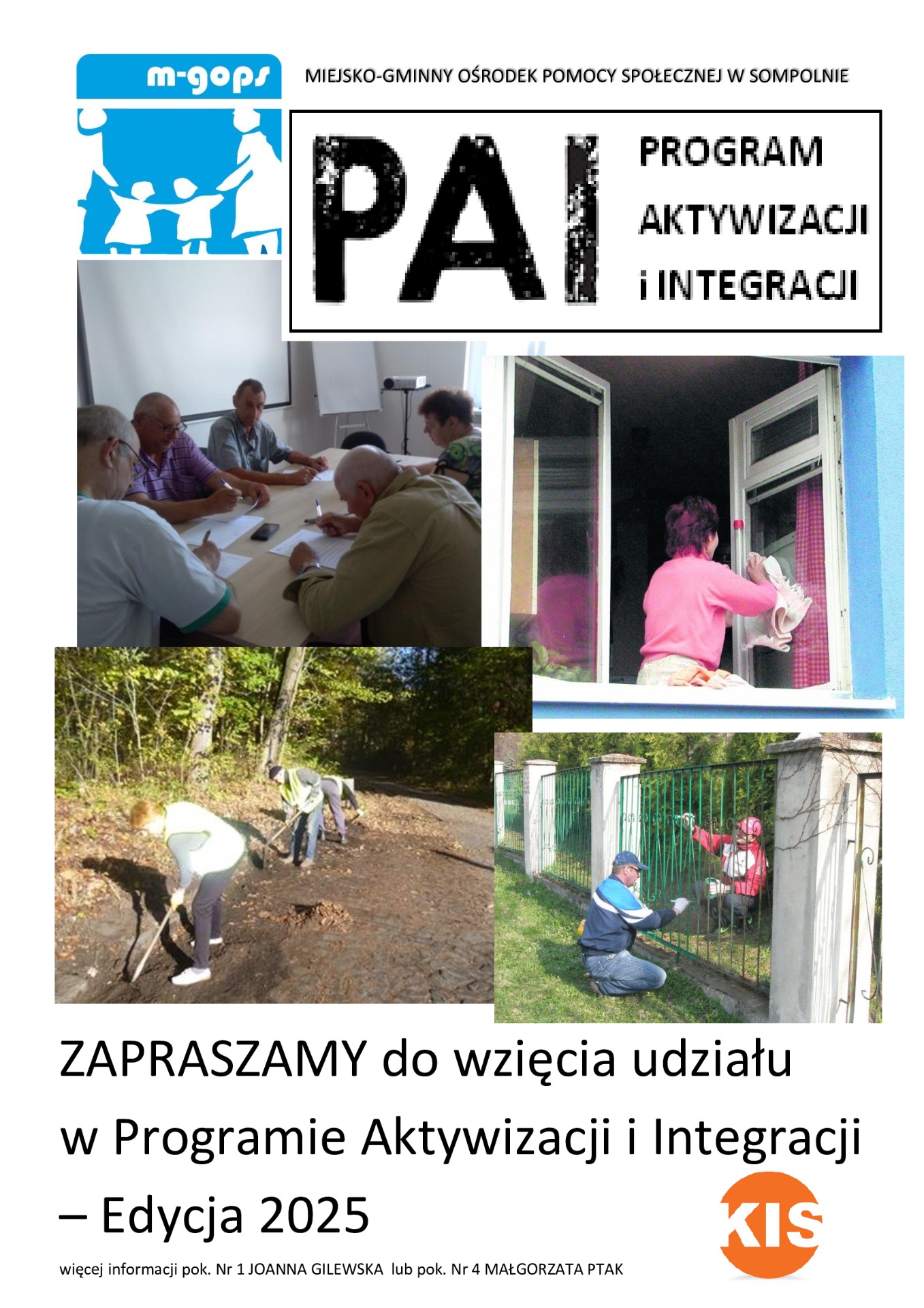 Plakat zapraszający do wzięcia udziału w Programie Aktywizacji i Integracji.