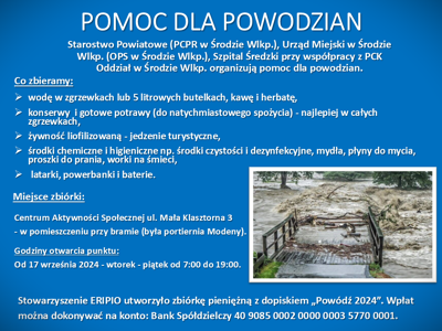 Informacja o pomocy dla powodzian