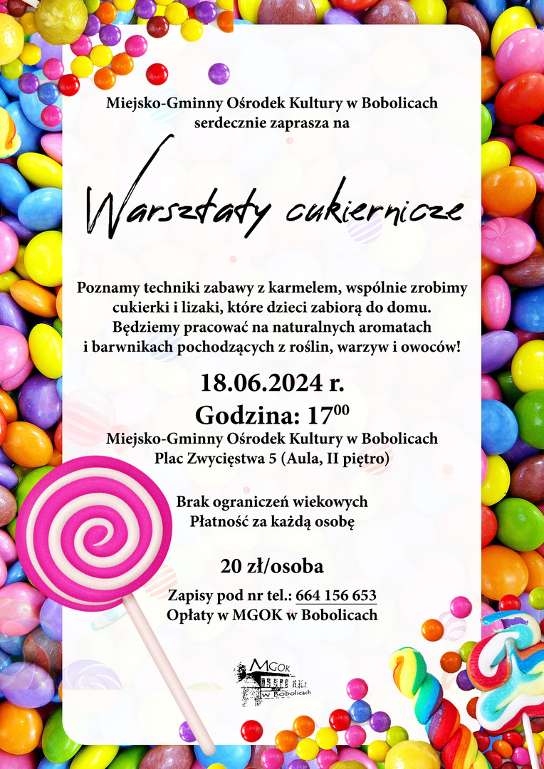 Plakat na warsztaty cukiernicze