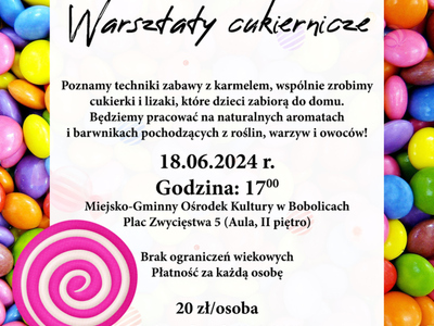 Plakat na warsztaty cukiernicze