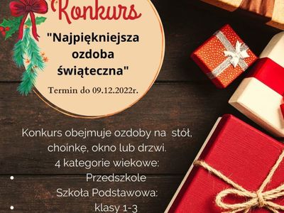 Konkurs na Najpiękniejszą Ozdobę Świąteczną