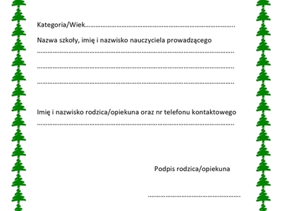 Karta zgłoszenia do konkursu