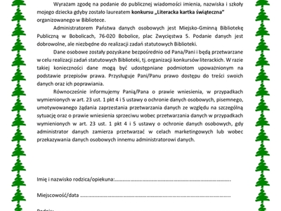 Karta zgłoszenia do konkursu