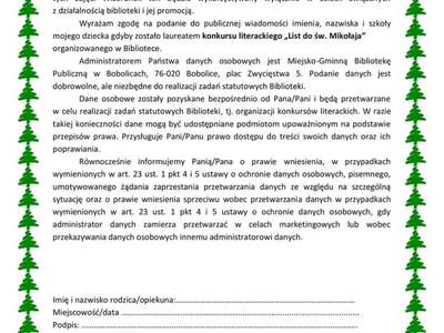 Oświadczenie rodzica